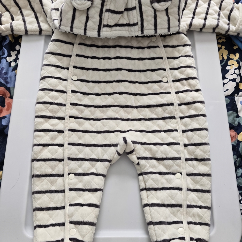Nordstrom Black and White Striped Kids Footie